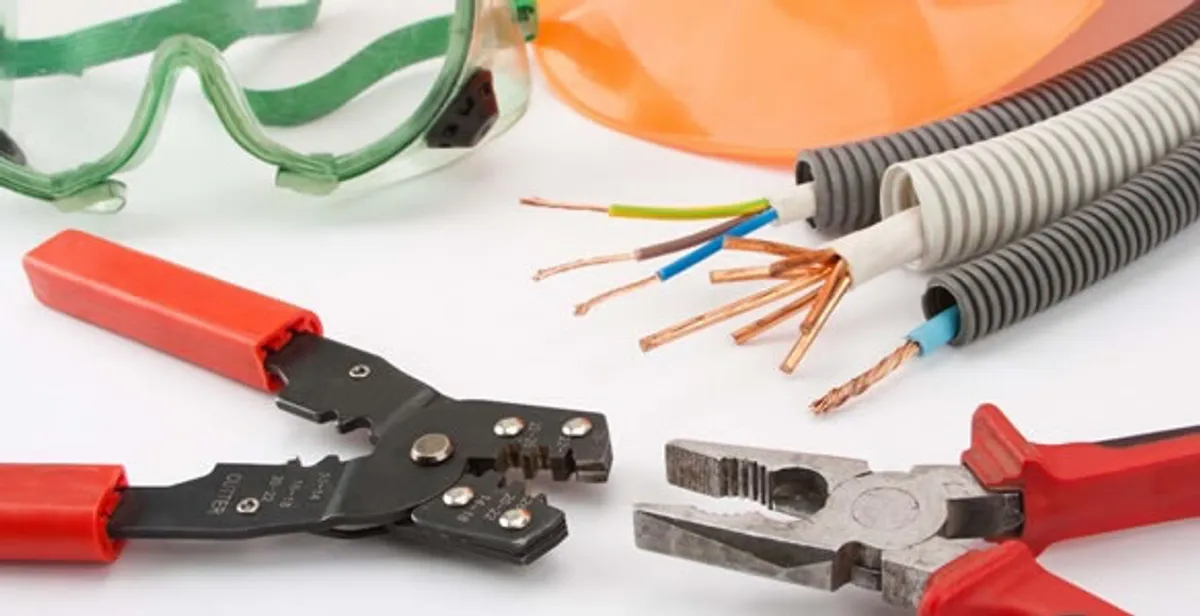 Electrical wiring repair with professional tools and safety equipment in Chandler, AZ