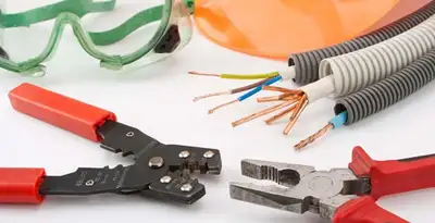 Electrical wiring repair with professional tools and safety equipment in Gilbert, AZ