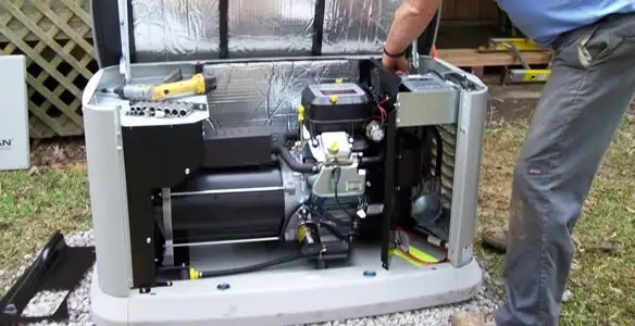 generator installation service showing technician connecting and configuring generator components in Scottsdale, AZ